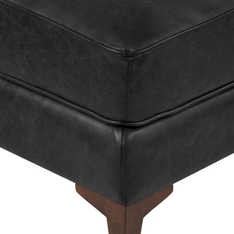 Ottoman Poly & Bark Essex - Cuir italien véritable pleine fleur