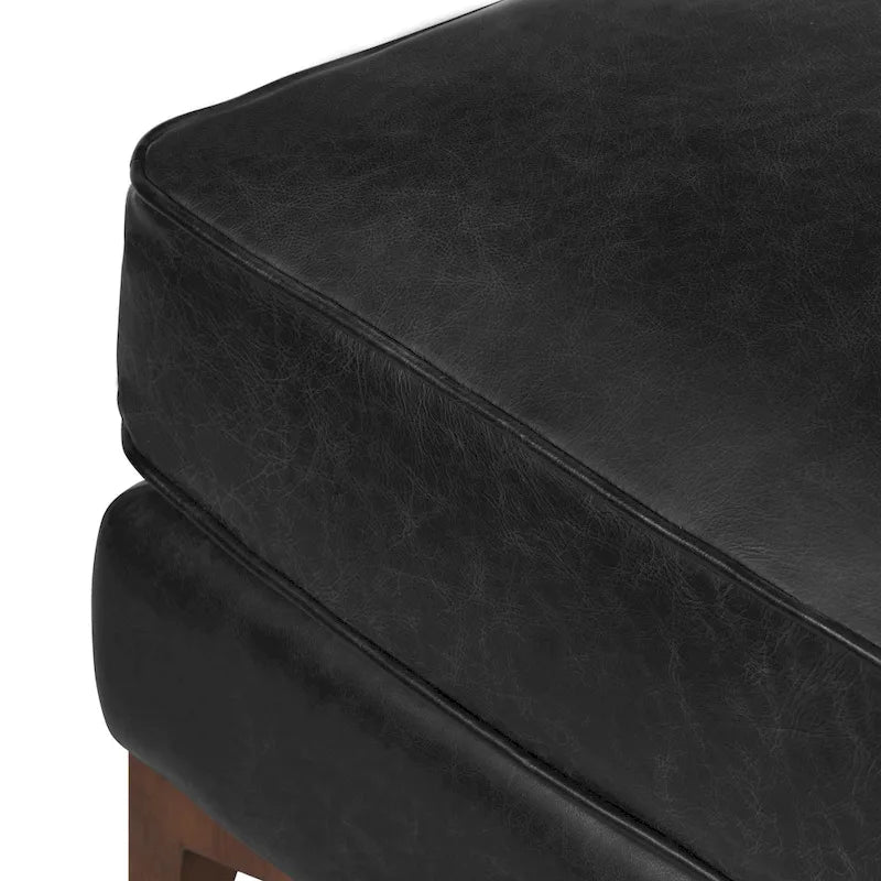 Ottoman Poly & Bark Essex - Cuir italien véritable pleine fleur
