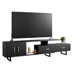 Meuble TV Avery 2 tiroirs 4 étagères 55 po en acier