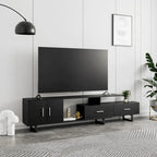 Avery 55-inch 2-Drawer 4-Shelf TV Stand in Steel