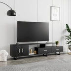 Meuble TV Avery 2 tiroirs 4 étagères 55 po en acier