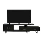 Meuble TV Avery 2 tiroirs 4 étagères 55 po en acier