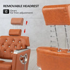 Fauteuil de salon inclinable en similicuir PVC avec appui-tête réglable