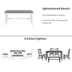 Ensemble de salle à manger 6 pièces en bois avec banc rembourré et 4 chaises de salle à manger