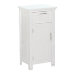 Armoire de rangement avec porte unique et tiroir RiverRidge Somerset pour salle de bain et buanderie, avec étagère réglable - Blanc