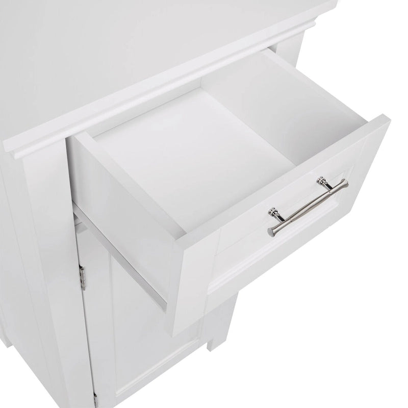 Armoire de rangement avec porte unique et tiroir RiverRidge Somerset pour salle de bain et buanderie, avec étagère réglable - Blanc