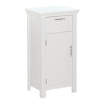 Armoire de rangement avec porte unique et tiroir RiverRidge Somerset pour salle de bain et buanderie, avec étagère réglable - Blanc