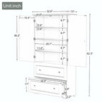 Armoire de salle de bain haute avec tiroirs et étagère réglable