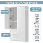 Armoire de salle de bain haute avec tiroirs et étagère réglable