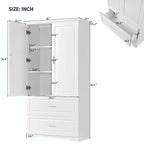 Armoire de salle de bain haute avec tiroirs et étagère réglable