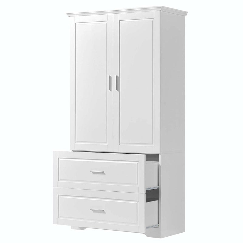 Armoire de salle de bain haute avec tiroirs et étagère réglable