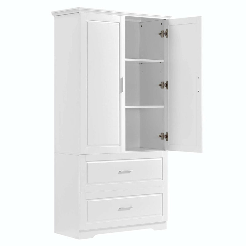 Armoire de salle de bain haute avec tiroirs et étagère réglable