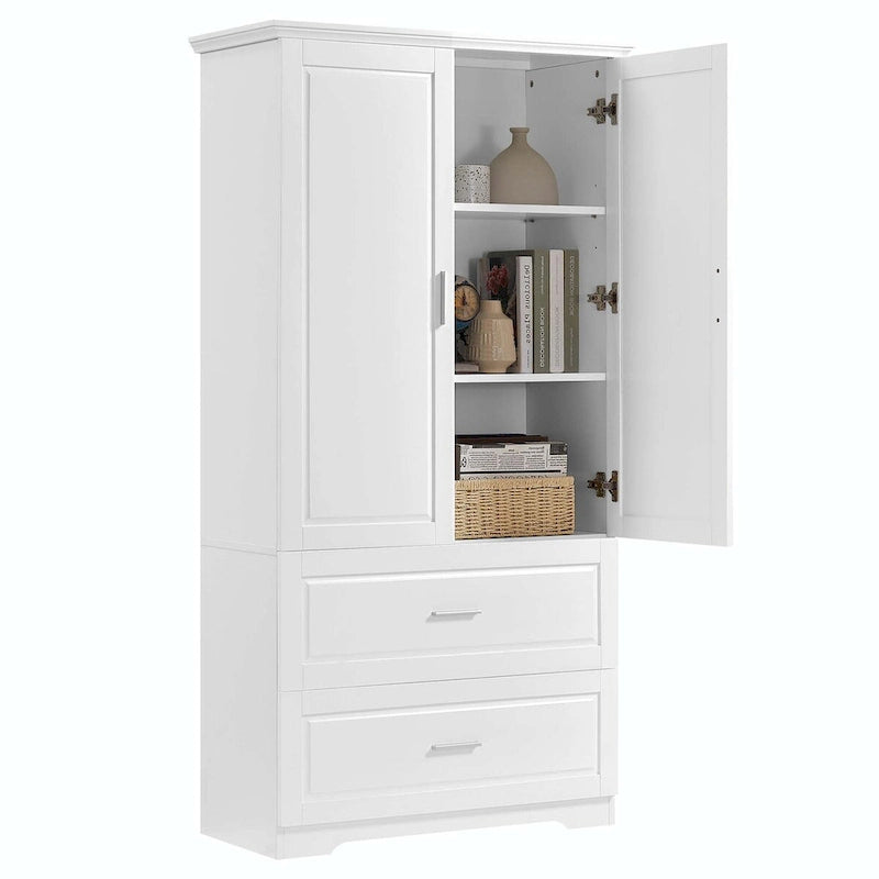 Armoire de salle de bain haute avec tiroirs et étagère réglable