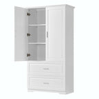 Armoire de salle de bain haute avec tiroirs et étagère réglable