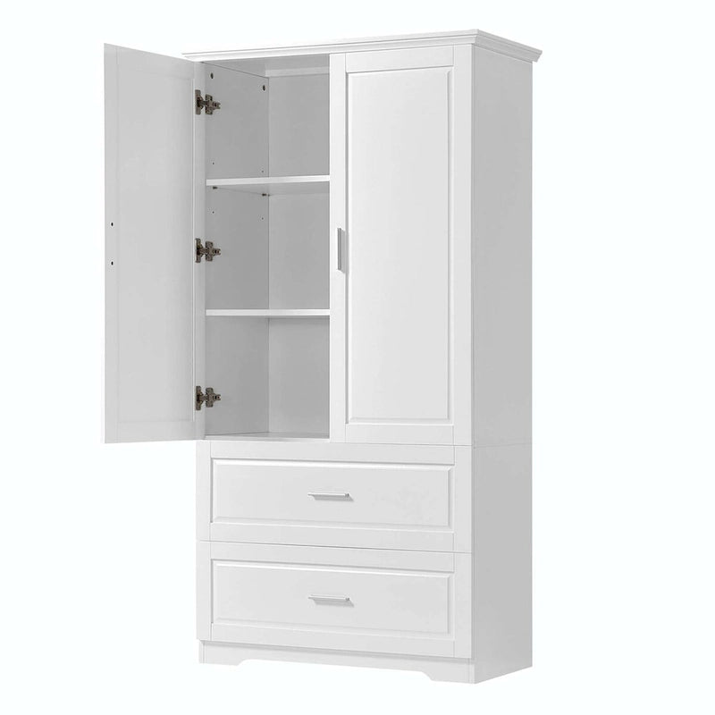 Armoire de salle de bain haute avec tiroirs et étagère réglable