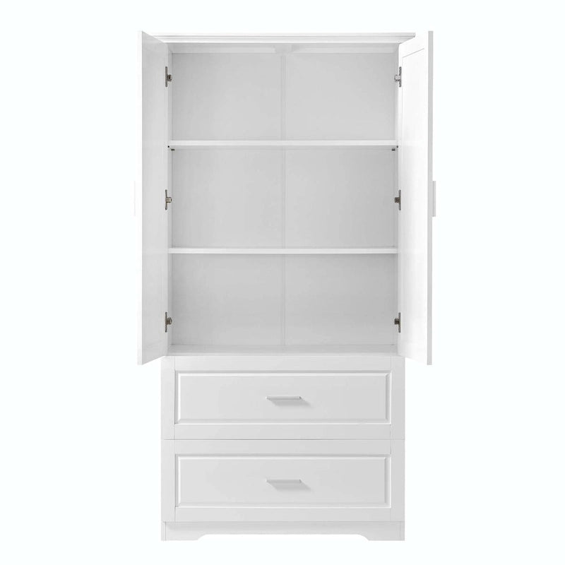 Armoire de salle de bain haute avec tiroirs et étagère réglable