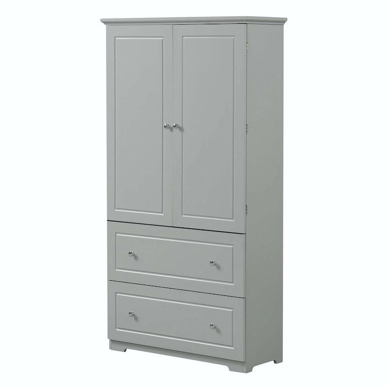 Armoire de salle de bain haute avec tiroirs et étagère réglable