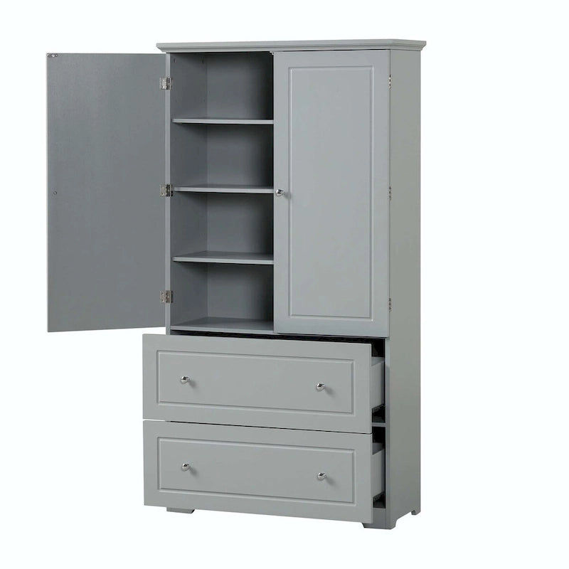 Armoire de salle de bain haute avec tiroirs et étagère réglable