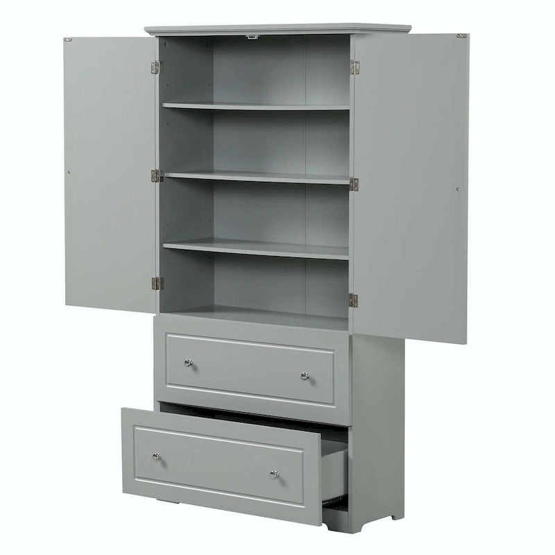 Armoire de salle de bain haute avec tiroirs et étagère réglable