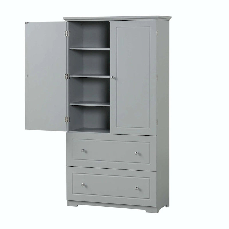 Armoire de salle de bain haute avec tiroirs et étagère réglable