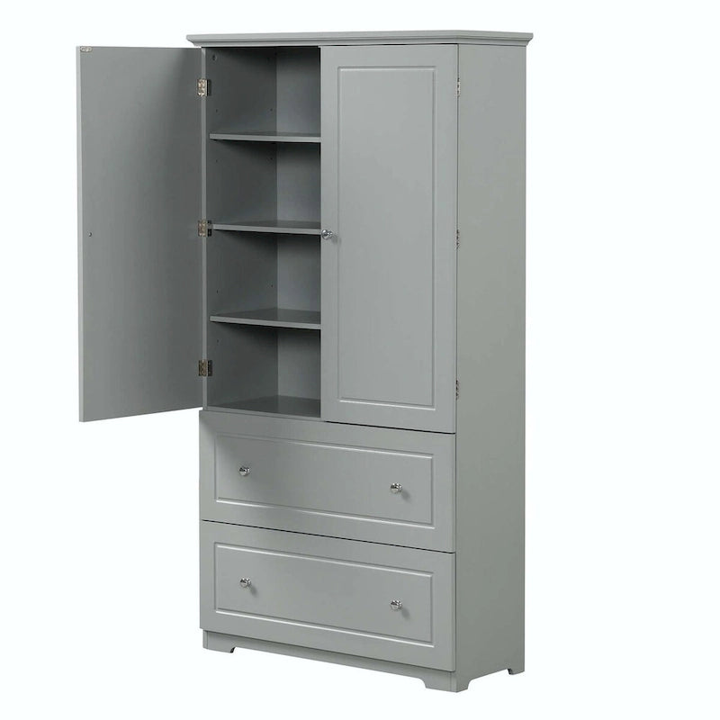 Armoire de salle de bain haute avec tiroirs et étagère réglable