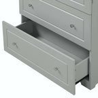 Armoire de salle de bain haute avec tiroirs et étagère réglable