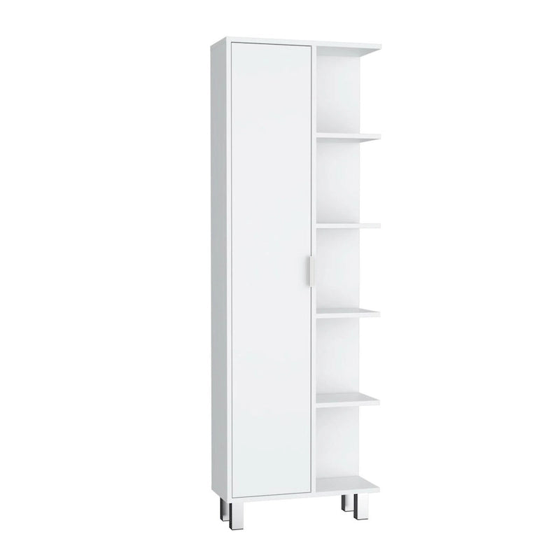 Crovie 63 Meuble haut de salle de bain moderne sept étagères colonne de rangement