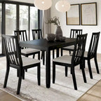 Ensemble de salle à manger contemporain moderne en bois de 7 pièces CraftPorch