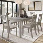Ensemble de salle à manger contemporain moderne en bois de 7 pièces CraftPorch