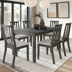 Ensemble de salle à manger contemporain moderne en bois de 7 pièces CraftPorch