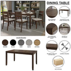 Ensemble de salle à manger contemporain moderne en bois de 7 pièces CraftPorch