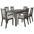 Ensemble de salle à manger contemporain moderne en bois de 7 pièces CraftPorch