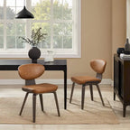 Chaise de salle à manger Art Leon en bois et cuir PU (Lot de 2).