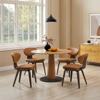 Chaise de salle à manger Art Leon en bois et cuir PU (Lot de 2).