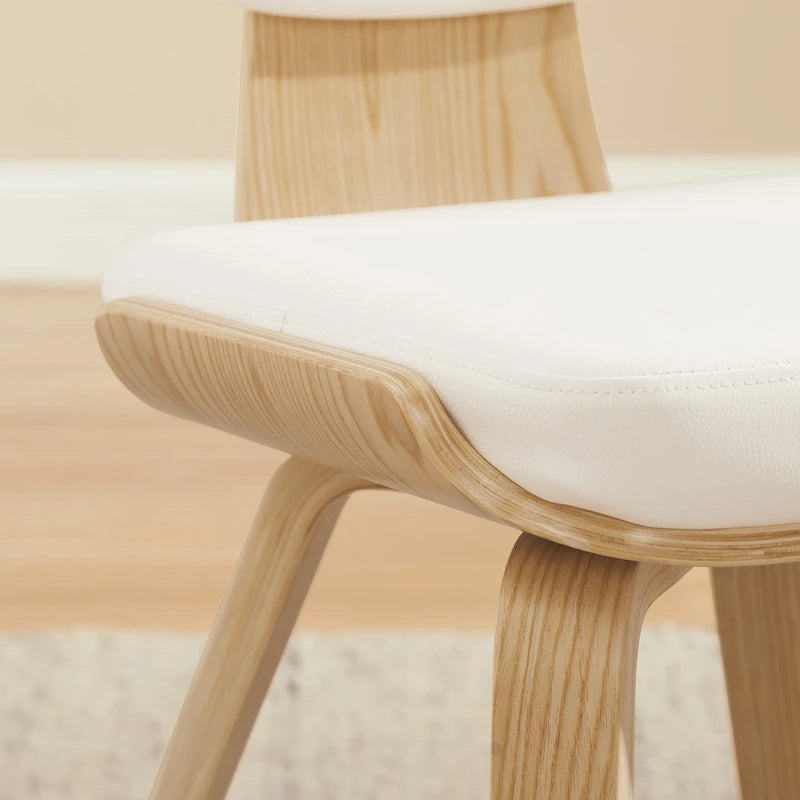 Chaise de salle à manger Art Leon en bois et cuir PU (Lot de 2).