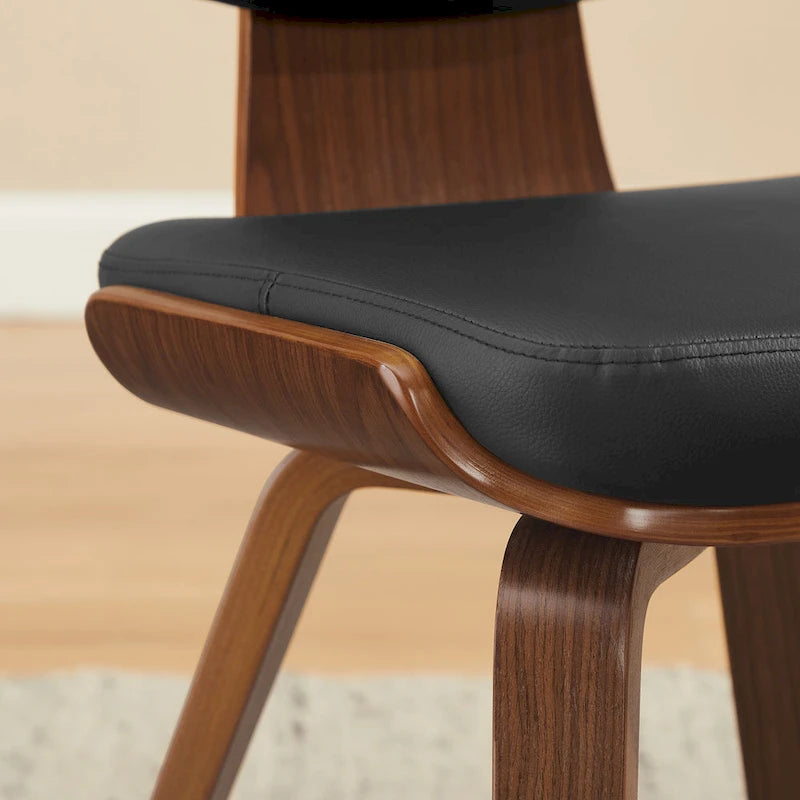 Chaise de salle à manger Art Leon en bois et cuir PU (Lot de 2).