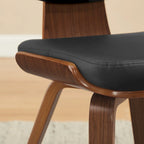 Chaise de salle à manger Art Leon en bois et cuir PU (Lot de 2).