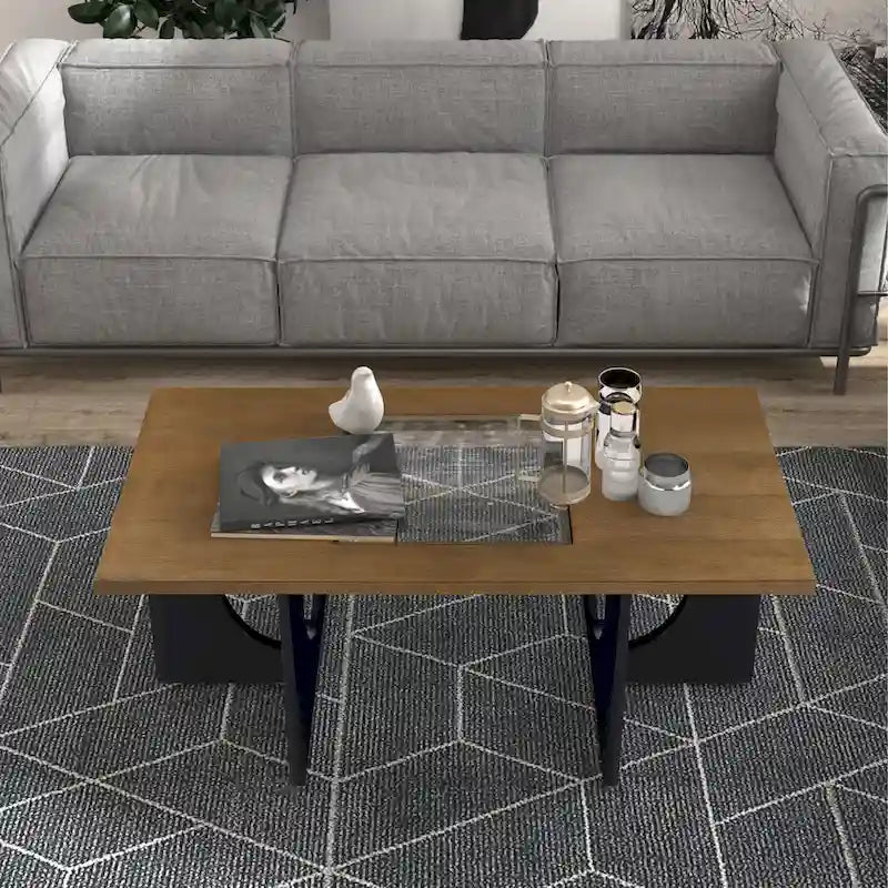 Table Basse Rectangulaire en Bois Contemporain