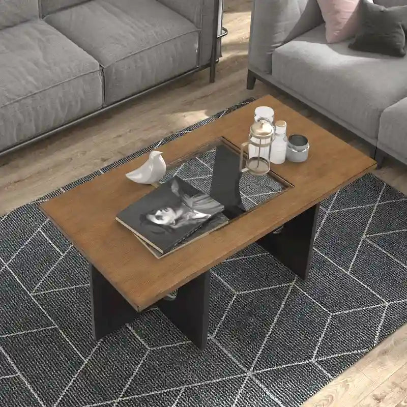 Table Basse Rectangulaire en Bois Contemporain