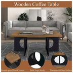 Table Basse Rectangulaire en Bois Contemporain