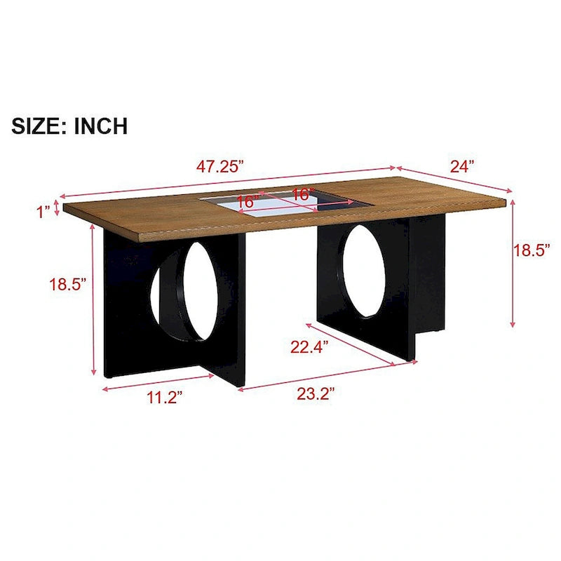 Table Basse Rectangulaire en Bois Contemporain