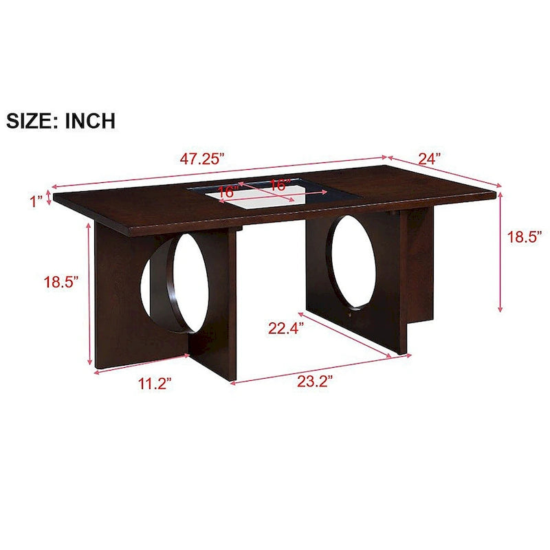 Table Basse Rectangulaire en Bois Contemporain