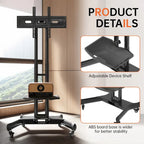 Support TV pivotant universel pour téléviseurs de 32 à 80 pouces, support TV de table réglable en hauteur avec inclinaison, VESA max 600x400mm