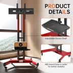 Support TV pivotant universel pour téléviseurs de 32 à 80 pouces, support TV de table réglable en hauteur avec inclinaison, VESA max 600x400mm