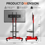 Support TV pivotant universel pour téléviseurs de 32 à 80 pouces, support TV de table réglable en hauteur avec inclinaison, VESA max 600x400mm